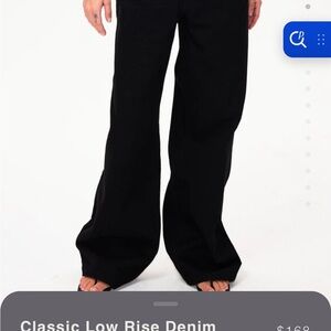 Chic Black Flared Denim Trousers